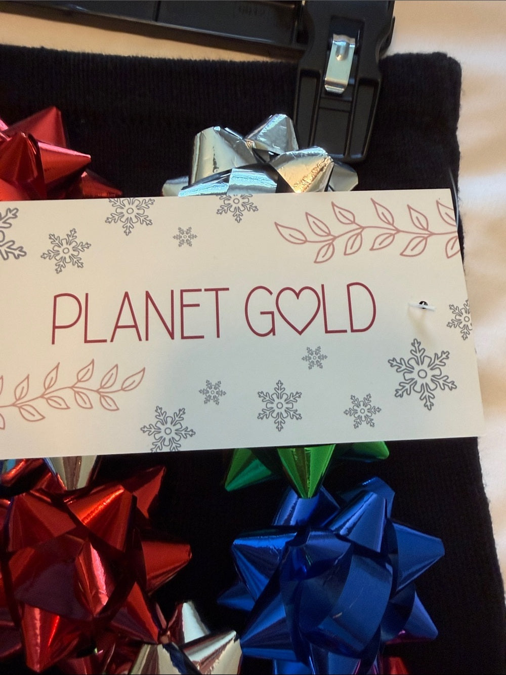 Planet Gold CMAS Black Mini Skirt with Multicolor Metallic Bows and Gold Trim