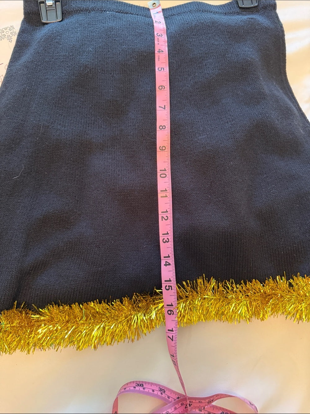 Planet Gold CMAS Black Mini Skirt with Multicolor Metallic Bows and Gold Trim