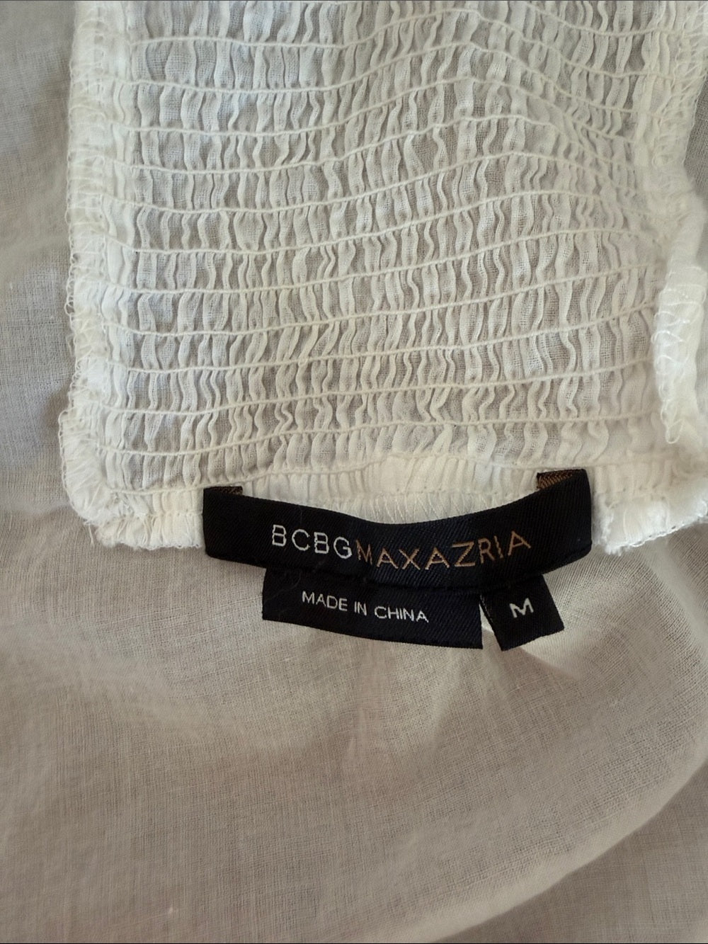 BCBG MAXAZRIA White Lace Ruffle Cami Top SM
