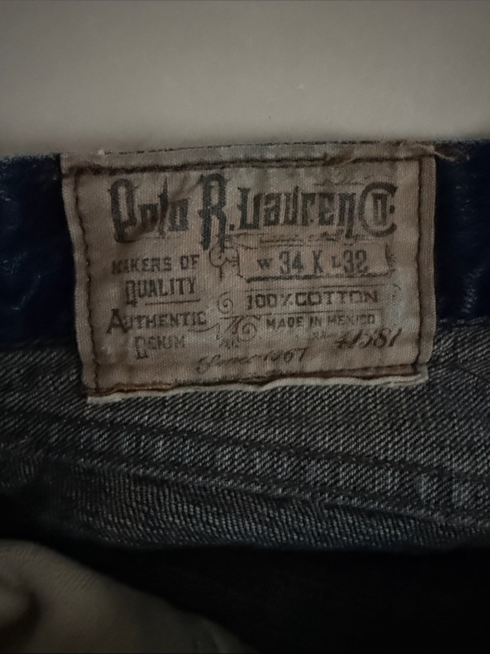 Ralph Lauren Polo Men's Blue Denim Jeans 34/32 classic straight